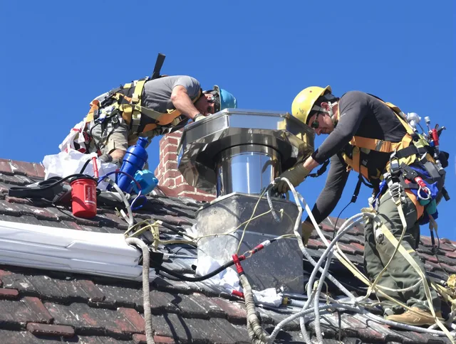 Protective chimney cap installed by Sagamore Hills Chimney Sweep in Sagamore Hills, OH