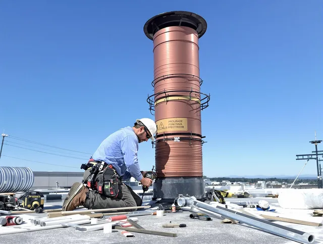 Installed chimney liner by Sagamore Hills Chimney Sweep in Sagamore Hills, OH