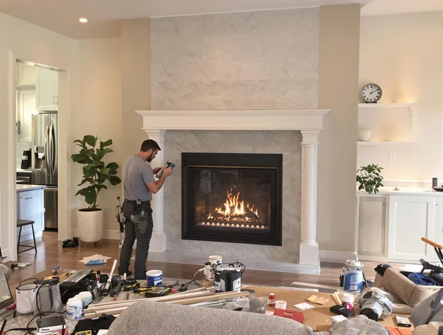 Newly installed fireplace by Sagamore Hills Chimney Sweep in Sagamore Hills, OH